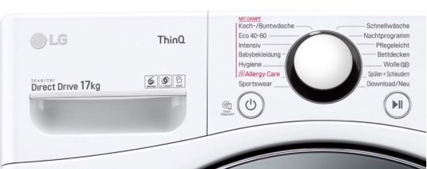 LG F11WM17TS2 Waschmaschine mit 17kg (!) Volumen für 857€ (statt 953€)
