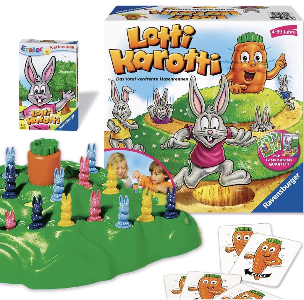 Ravensburger 20851  Lotti Karotti Gesellschaftsspiel + Quartett Kartenspiel für 16,99€ (statt 22€)   Prime