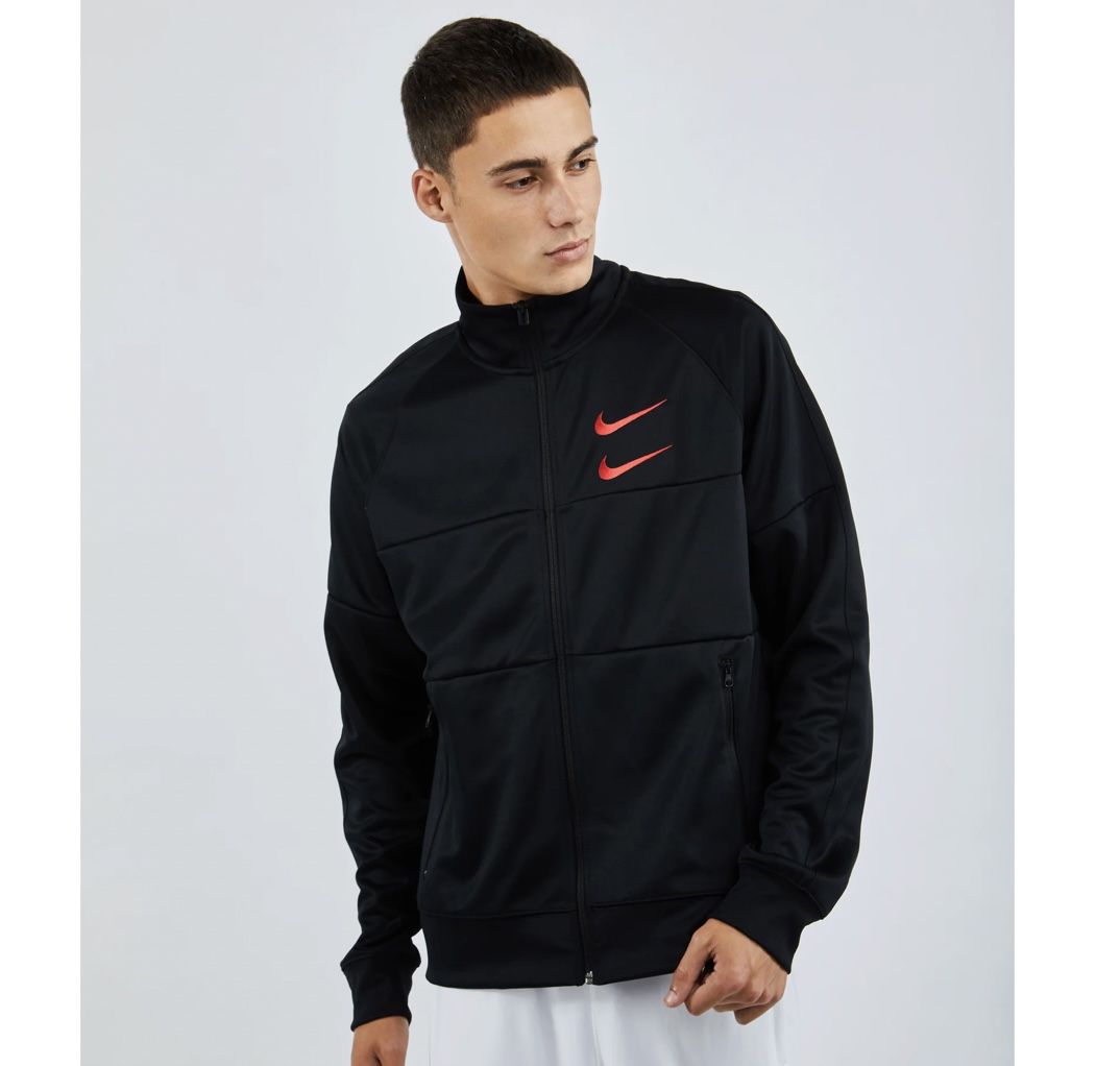 Nike Swoosh Poly Knit Track Top in Olivgrün, Schwarz oder Weiß für 31,99€ (statt 37€)