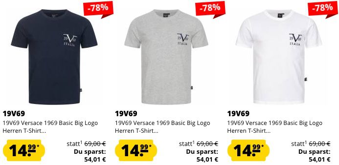19V69 Versace Sale + 5€ Extra Rabatt ab 60€   z.B. Sweatshirts ab 24,99€