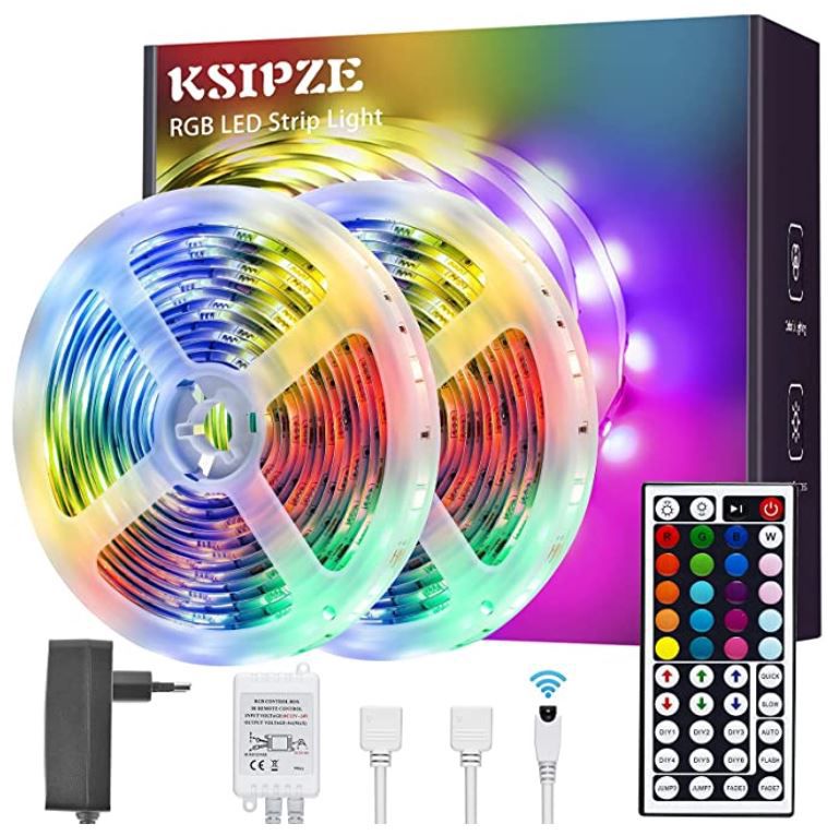 Ksipze LED RGB Strip 10m (2x5m) für 6,89€ (statt 15€)  prime