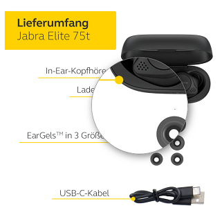 JABRA Elite Active 75t mit ANC In ear Kopfhörer für 66€ (statt 113€)