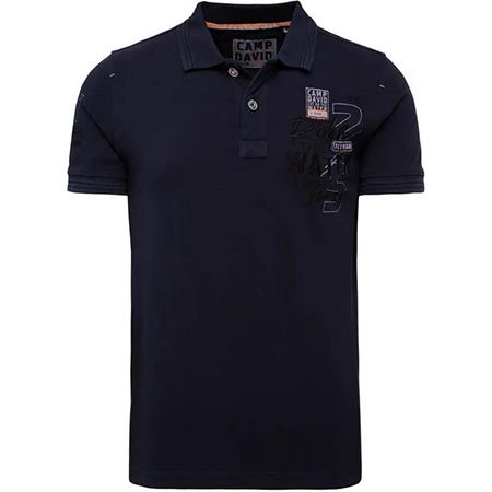 Camp David   Pikee Poloshirt mit Wasch Effekt und Print für 29,98€ (statt 53€)