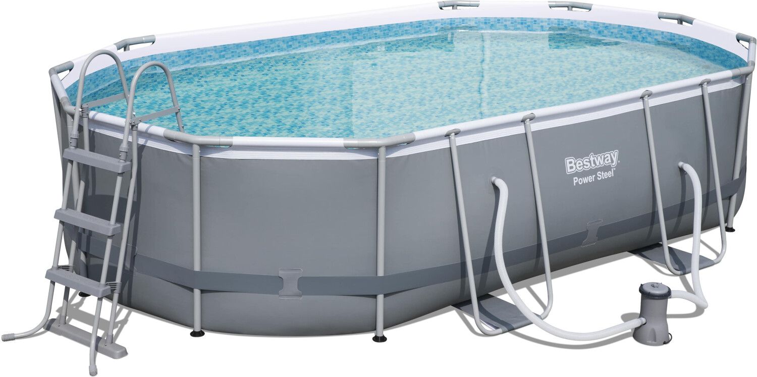 Bestway Power Steel Frame Pool 488 x 305 x 107cm mit Kartuschenfilter für 433,99€ (statt 599€)