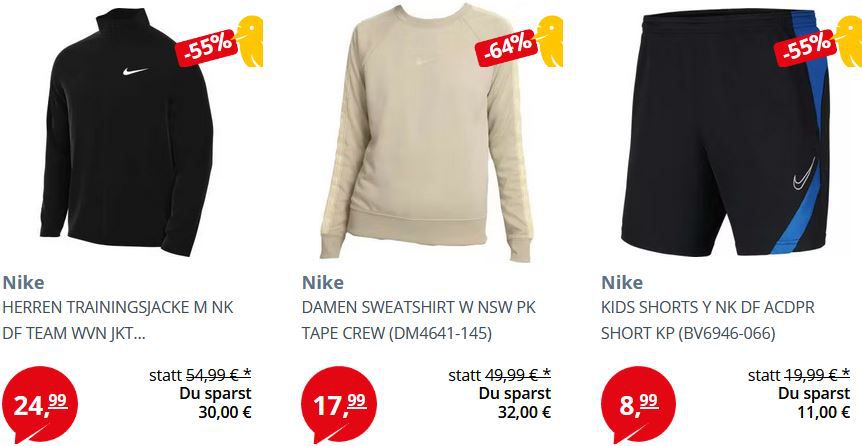 Picksport Restgrößen Sale + 20% Extra Rabatt   z.B. Nike Trainings Hoodie für 36€ (statt 43€)