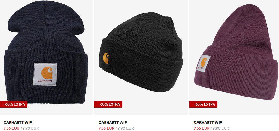 Carhartt WIP Herren Mütze in vielen Ausführungen für je 7,56€ (statt 17€)