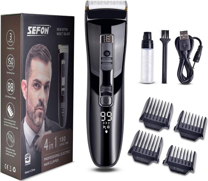 Sefon Kabellose Haarschneidemaschine mit vier Aufsätzen für 8,49€ (statt 17€)