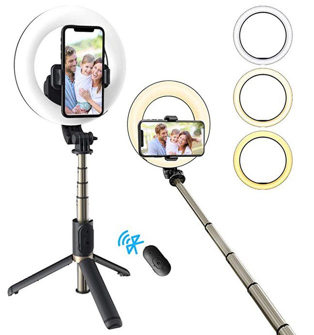 Selfie Ringlicht mit Stativständer für 8,49€ (statt 17€)   Prime