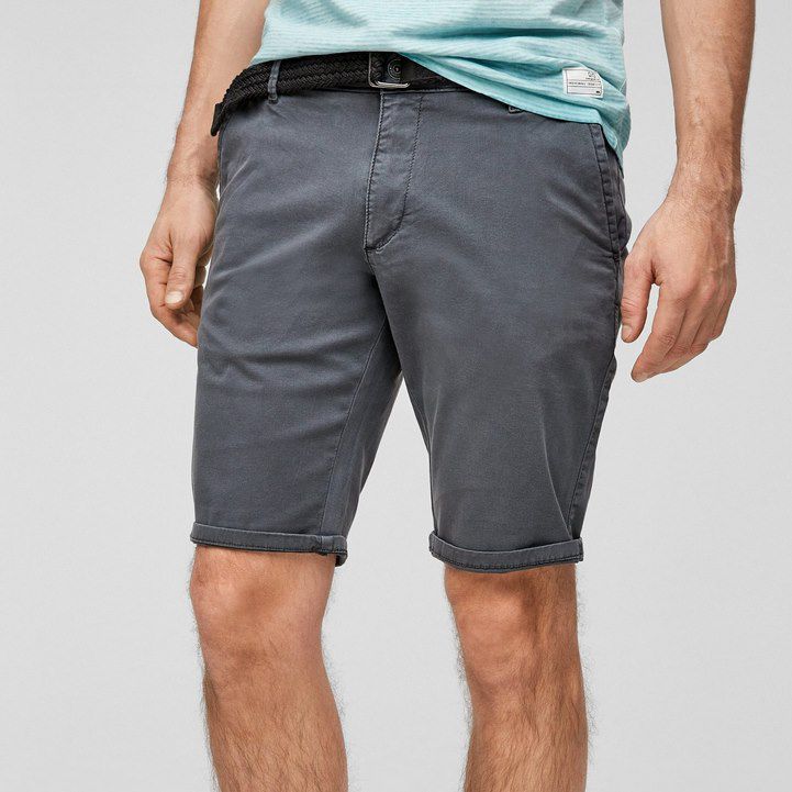 s.Oliver Q/S designed Bermuda Short mit Gürtel in Dunkelgrau für 9,60€ (statt 26€)