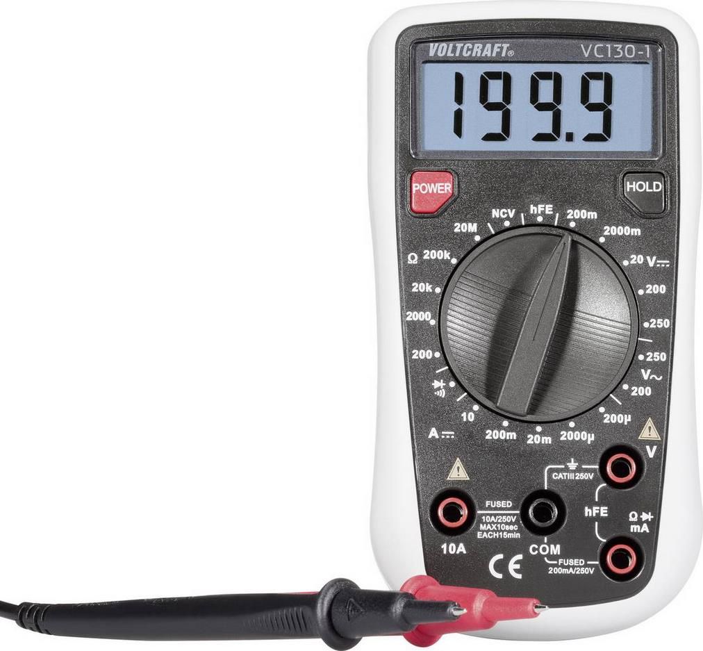 Voltcraft VC130 1 Hand Multimeter   Digital CAT III 250V für 8€ (statt 19€)