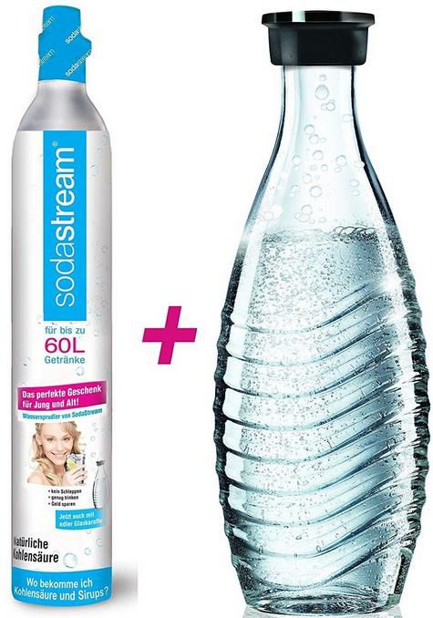 SodaStream CO2 Zylinder 60 L + 1 Glaskaraffe für 25,19€ (statt 41€)