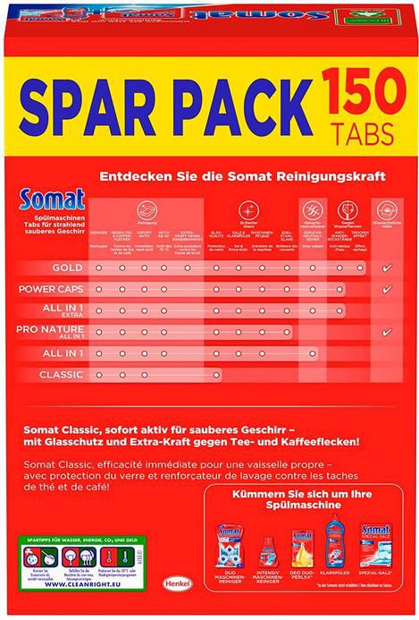 Somat Classic   Spülmaschinen Tabs 150er Sparpack für 10,39€ im Sparabo (statt 14€)