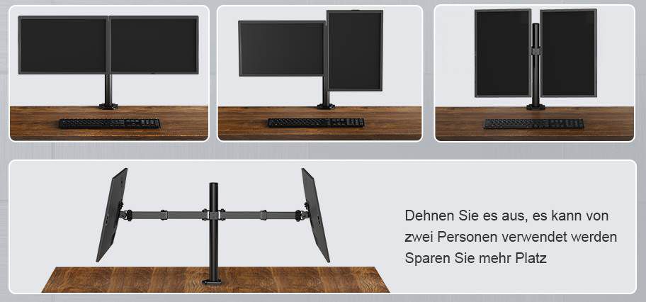 Huanuo HNCM7 Monitorhalterung für 2 Monitore bis 30 Zoll für 19,77€ (statt 50€)