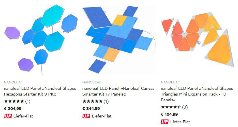 20% Rabatt auf Nanoleaf Produkte bei OTTO   Starter Set mit 9 Lampen für 166,94€ (statt 190€)