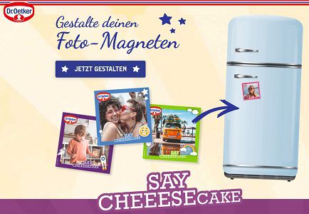 Gratis: Mit American Style Cheesecake Kuchenmischungen von Dr. Oetker einen Foto Magneten gestalten