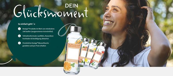 Mit dem Kauf von Kneipp Produkten personalisierte Wasserflasche ergattern