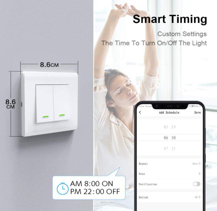 KKCOOL Smart Switch   mit Alexa und Google kompatibler Lichtschalter für 9,99€ (statt 20€)   Prime