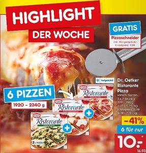 Netto: 6 Pizzen für 10€ kaufen   1 Pizzaschneider kostenlos dazu