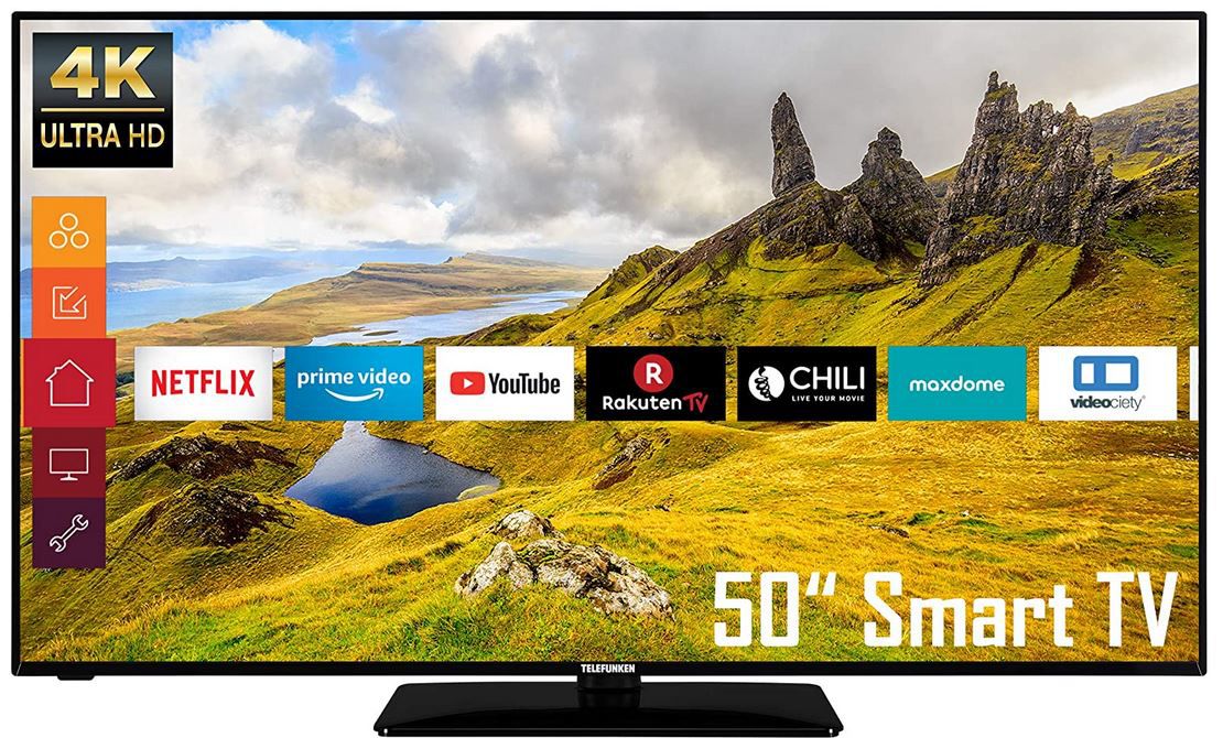 Telefunken D50U551N1CW   50 Zoll UHD HDR Smart TV für 359,99€ (statt 400€)
