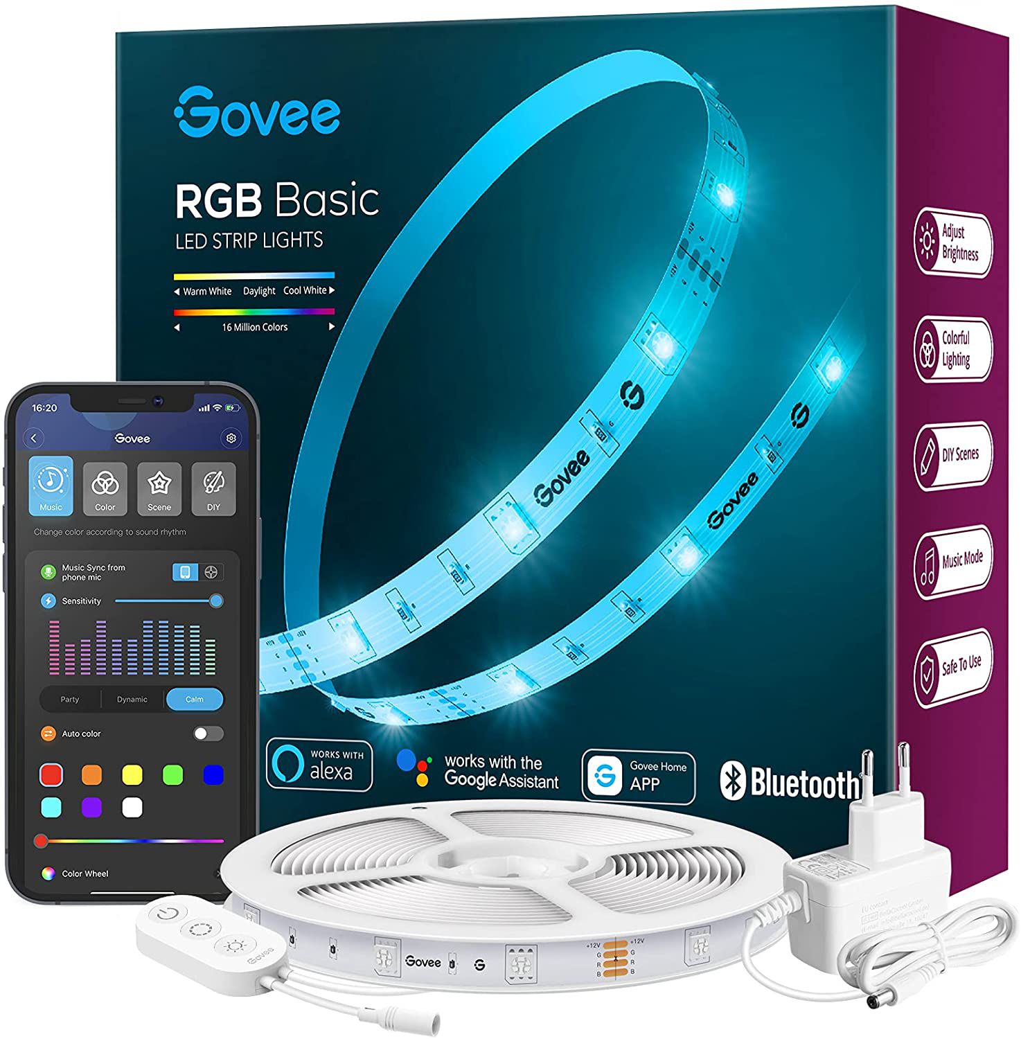 Govee ‎H615A3A1   5m WLAN LED Streifen mit App Steuerung für 16,49€ (statt 22€)   Prime