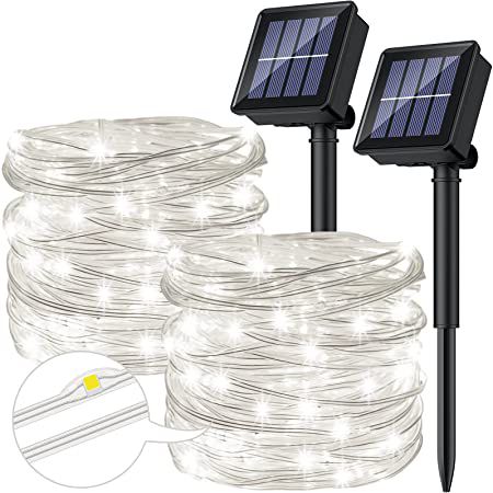 2x 12m LED Solar Lichterkette mit 8 Modi für 8,49€ (statt 17€)   Prime