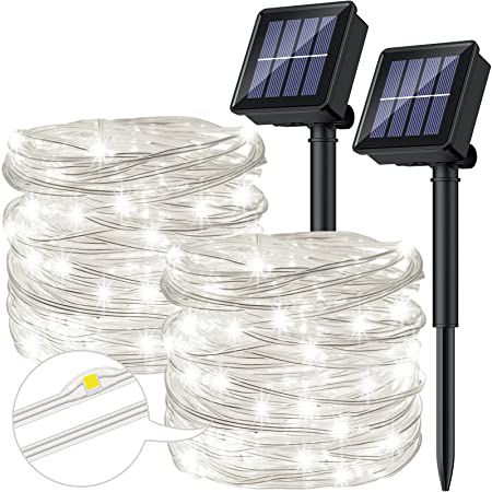 2x 12m LED Solar Lichterkette mit 8 Modi für 8,49€ (statt 17€)   Prime