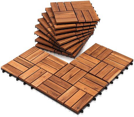 EINFEBEN 1 m² Holzfliesen aus Akazienholz (30 x 30 cm) für 20,29€ (statt 29€)   Prime