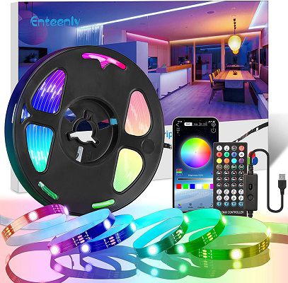 Enteenly Led Strip 5M mit Fernbedienung und App für 10,49€ (statt 21€)