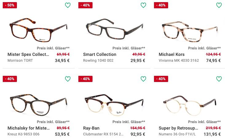 Mister Spex Summer Sale bis 50% auf Brillen und Sonnenbrillen + 15% Extra Rabatt