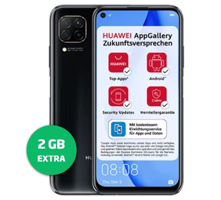 Huawei P40 Lite mit 128GB für 25€ + o2 Allnet Flat von Blau.de mit 10GB LTE für 9,99€ mtl.