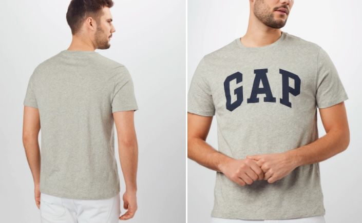 GAP V Basic Logo T Shirt in Grau für 9,90€ (statt 20€)