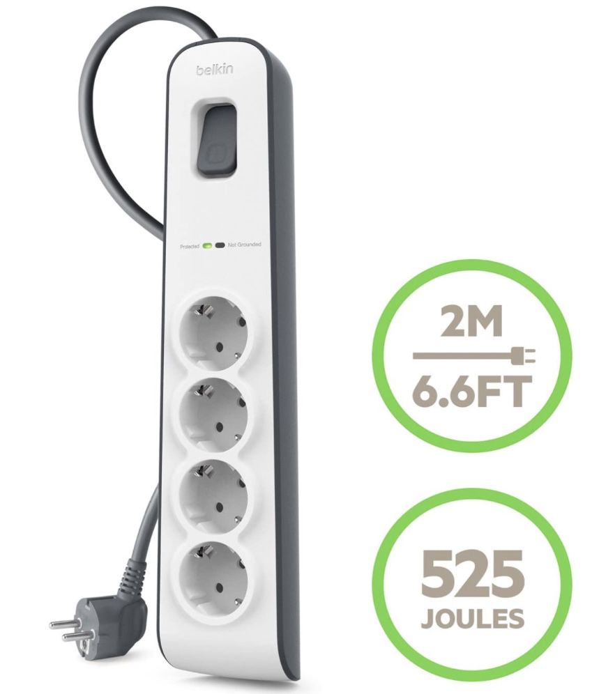 Belkin Surge Plus 4 fach Steckdosenleiste für 9,99€ (statt 19€)