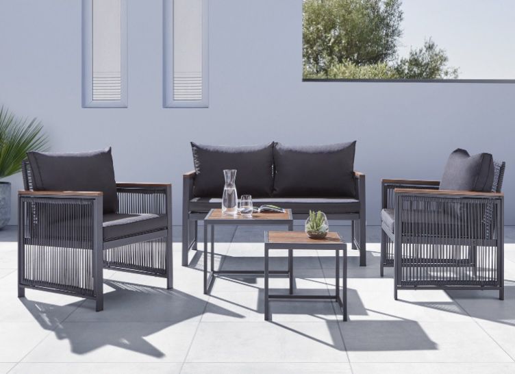 Bessagi Garden Loungegarnitur Michelle in Dunkelgrau für 374,25€ (statt 499€)