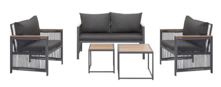 Bessagi Garden Loungegarnitur Michelle in Dunkelgrau für 374,25€ (statt 499€)