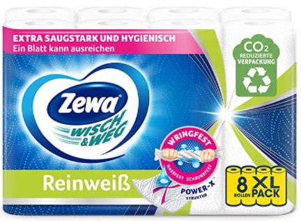 48er Pack Zewa WischundWeg Reinweiss Küchenrolle mit Power X Struktur für 21,95€ (statt 27€)