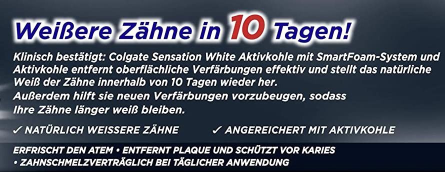 5er Pack Colgate Zahnpasta Sensation White mit Aktivkohle für 4,69€   Prime Sparabo