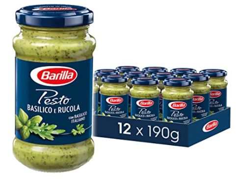 12er Pack Barilla grünes Pesto Basilico e Rucola ab 19,10€ (1,59€ pro Glas) – Prime Sparabo