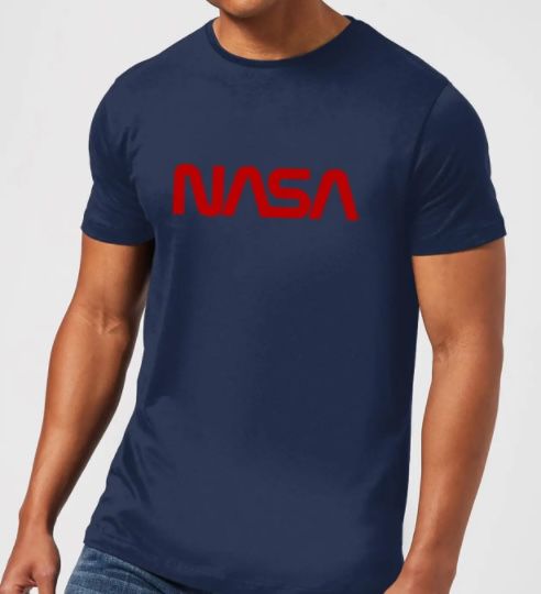NASA Worm Rot Logotype T Shirt in Navy Blau für 9,99€ (statt 18€)