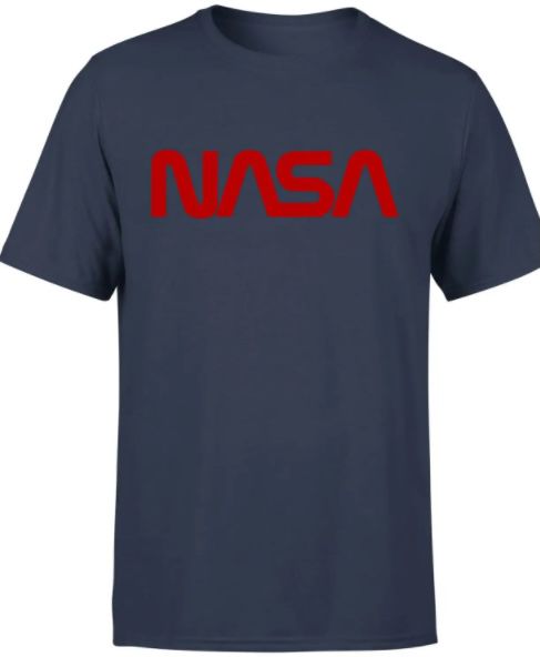 NASA Worm Rot Logotype T Shirt in Navy Blau für 9,99€ (statt 18€)