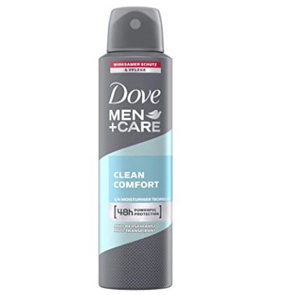 Dove Men+Care Deospray Clean Comfort Anti-Transpirant für 1,34€ (statt 2€) &#8211; Prime Sparabo