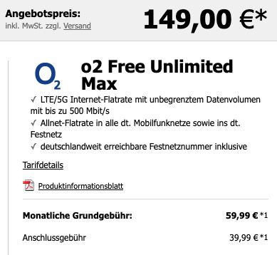 Samsung Galaxy Z Fold3 5G 256GB für 149€ + o2 Free Unlimited LTE/5G für 59,99€ mtl.