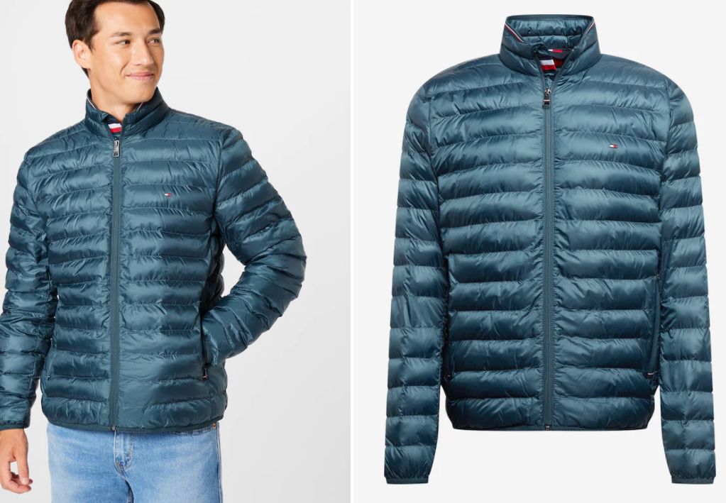 Tommy Hilfiger Herren Steppjacke in Taubenblau für 143,20€ (statt 180€)