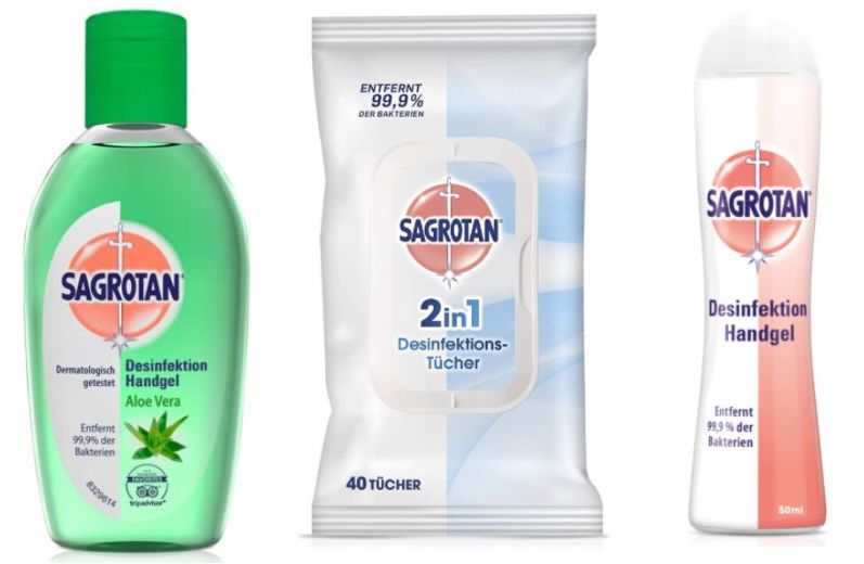 10 Sagrotan Produkte (Tücher, Hygienespray, Handgel) für 13,90€