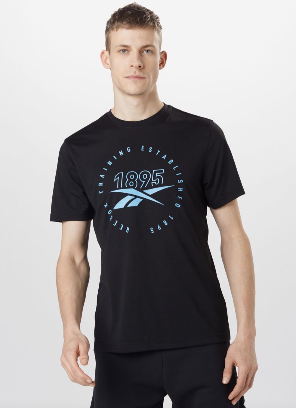 Reebok Sport T Shirt in Hellblau/Schwarz für 11,18€ (statt 18€)