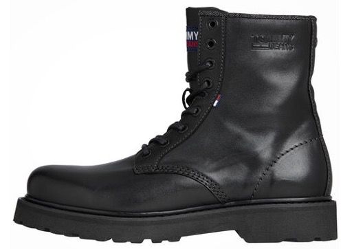 Tommy Jeans Boots aus Leder in Schwarz für 54,50€ (statt 130€)