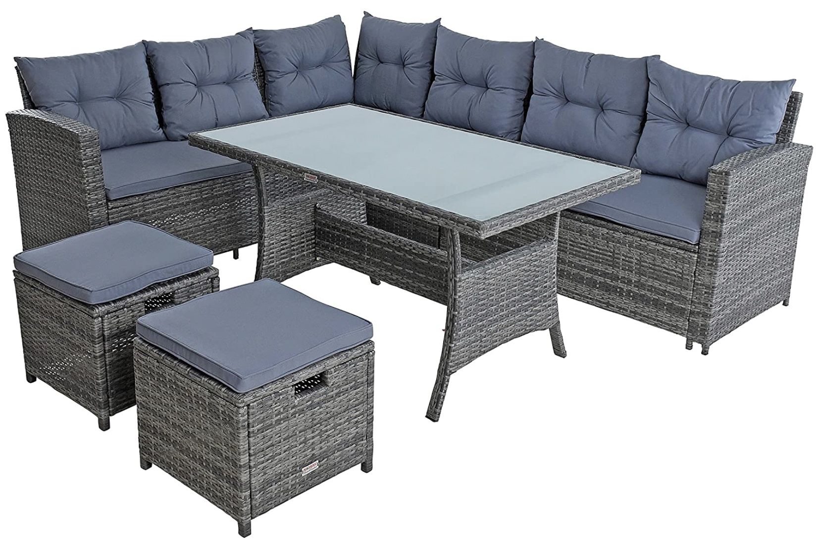 Estexo Sitzgruppe Lounge Gartengarnitur in Grau und Schwarz für 479,95€ (statt 600€)