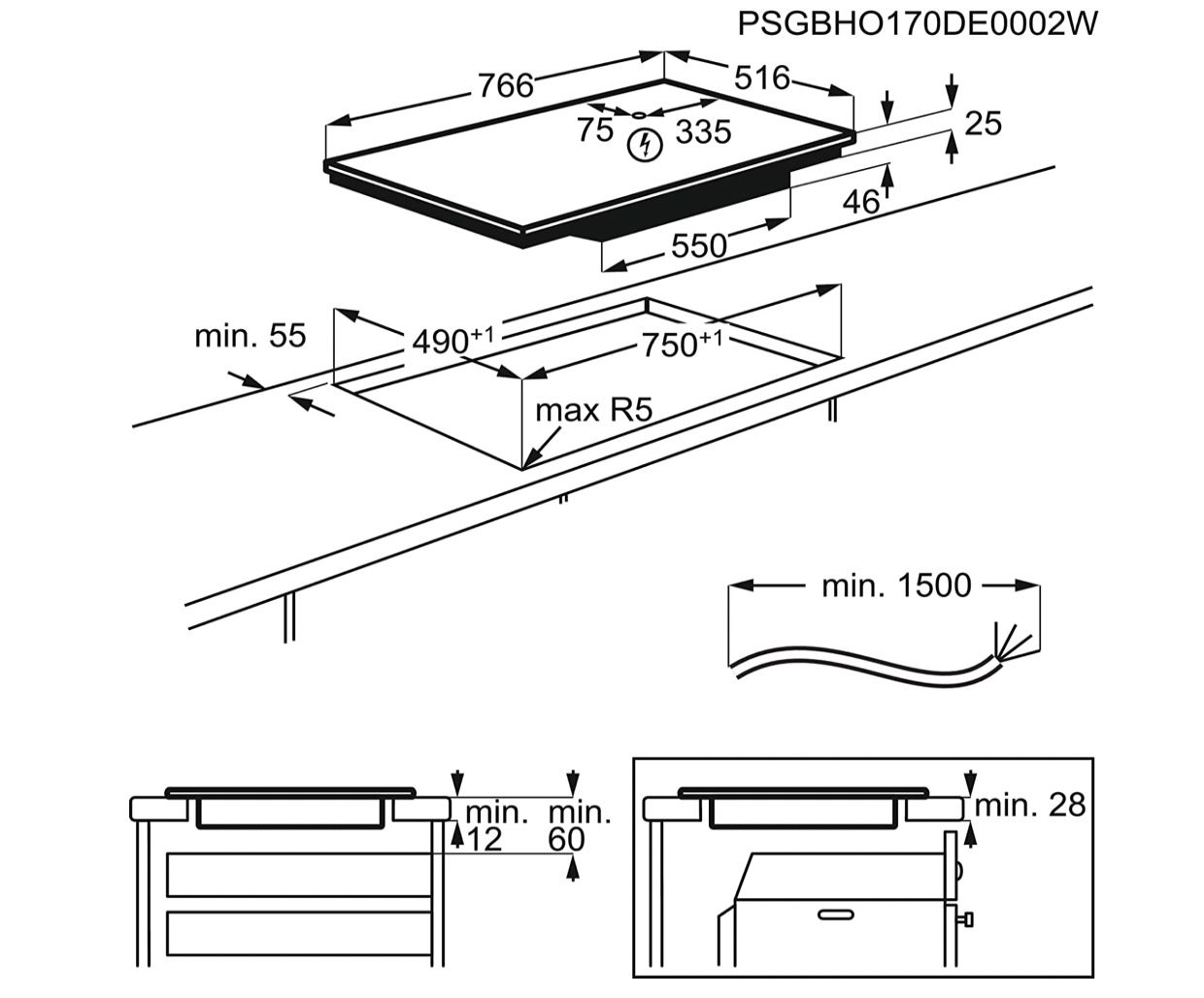 Hob²Hood-Funktion IKB8443AXB AEG Breite mit für Induktions-Kochfeld (statt 519€) 349€