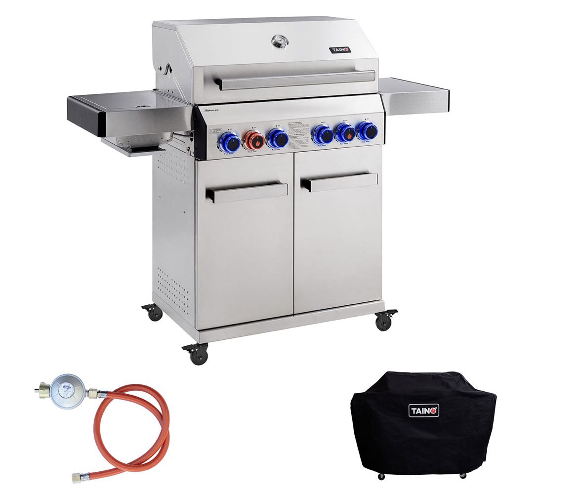 TAINO Platinum 4+2 Gasgrill Set aus Edelstahl inkl. Haube 529,90€ (statt 579€)