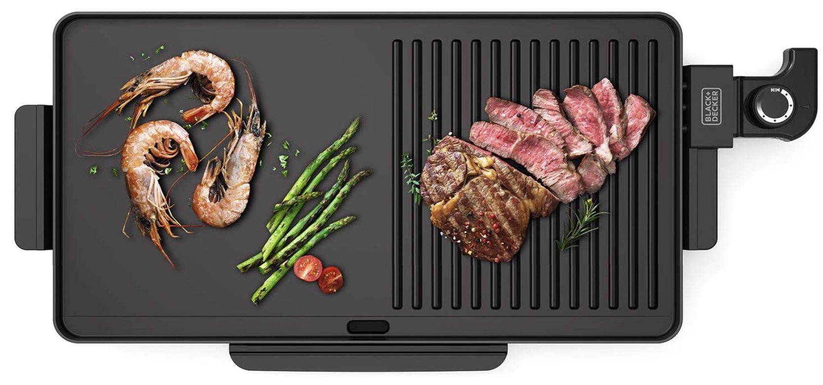 Black+Decker BXGD2200E antihaftbeschichteter Grill mit 2.200Watt & 49x27cm Grillfläche für 31,31€ (statt 45€)