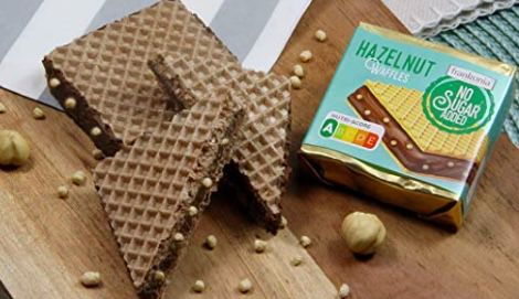 5x 9er Pack frankonia Chocolat Hazelnut Waffles ohne Zucker für 8,21€ (statt 15€)   Prime Sparabo